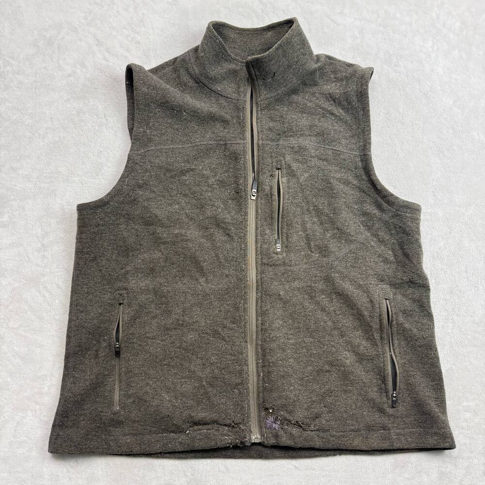 Ibex Men's Wool Full Zip Vest Grey Size L Made in USA Gorpcore Layering